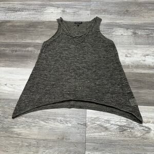 Eileen Fisher Metallic Gold Shimmer Womens S Linen Blend‎ Summer Jazzy Tank Top